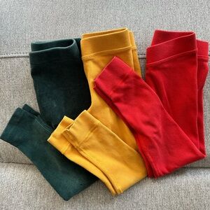 Hanna Andersson 4T ribbed leggings Red, Yellow, and Green